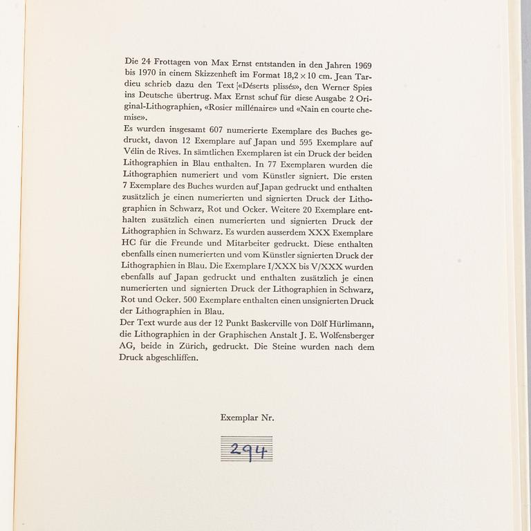Book, Max Ernst, "24 Frottagen", 1973.