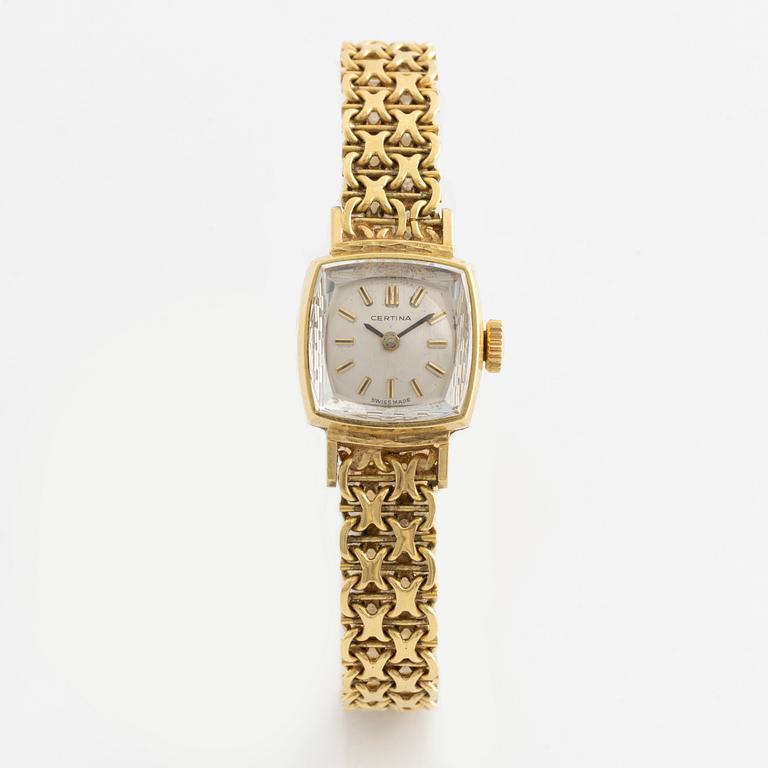 Certina, wristwatch, 18K gold, 15,5 mm.