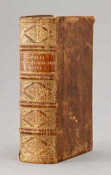 BOK, "Memoria ..Rediviva..Orationum Funebrium I-IV, av Christian Nettelbladt, Leipzig 1728-31.