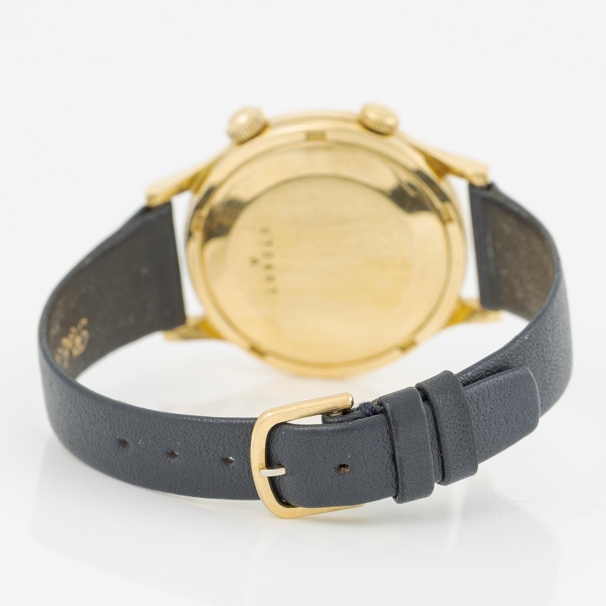 Jaeger-LeCoultre, Memovox, wristwatch, 33.5 mm.