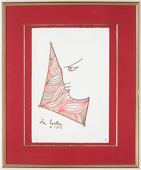 Jean Cocteau · JEAN COCTEAU, färglitografi, signerad och daterad 1959 i trycket, stämpelsignerad, numrerad 35/200.