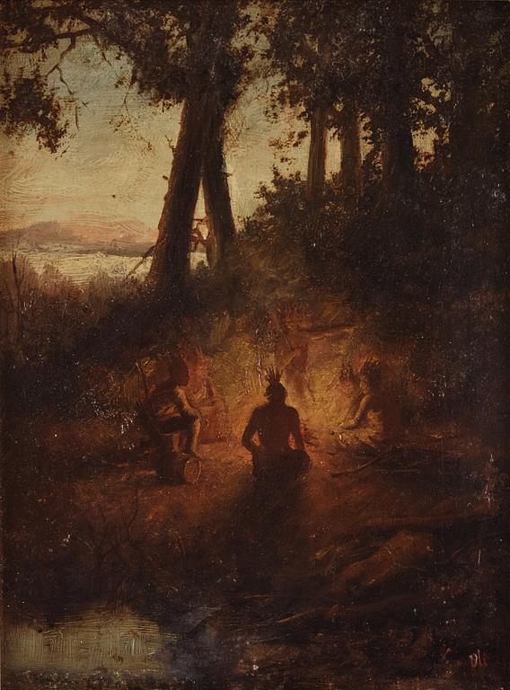 Okänd konstnär, Vid lägerelden.