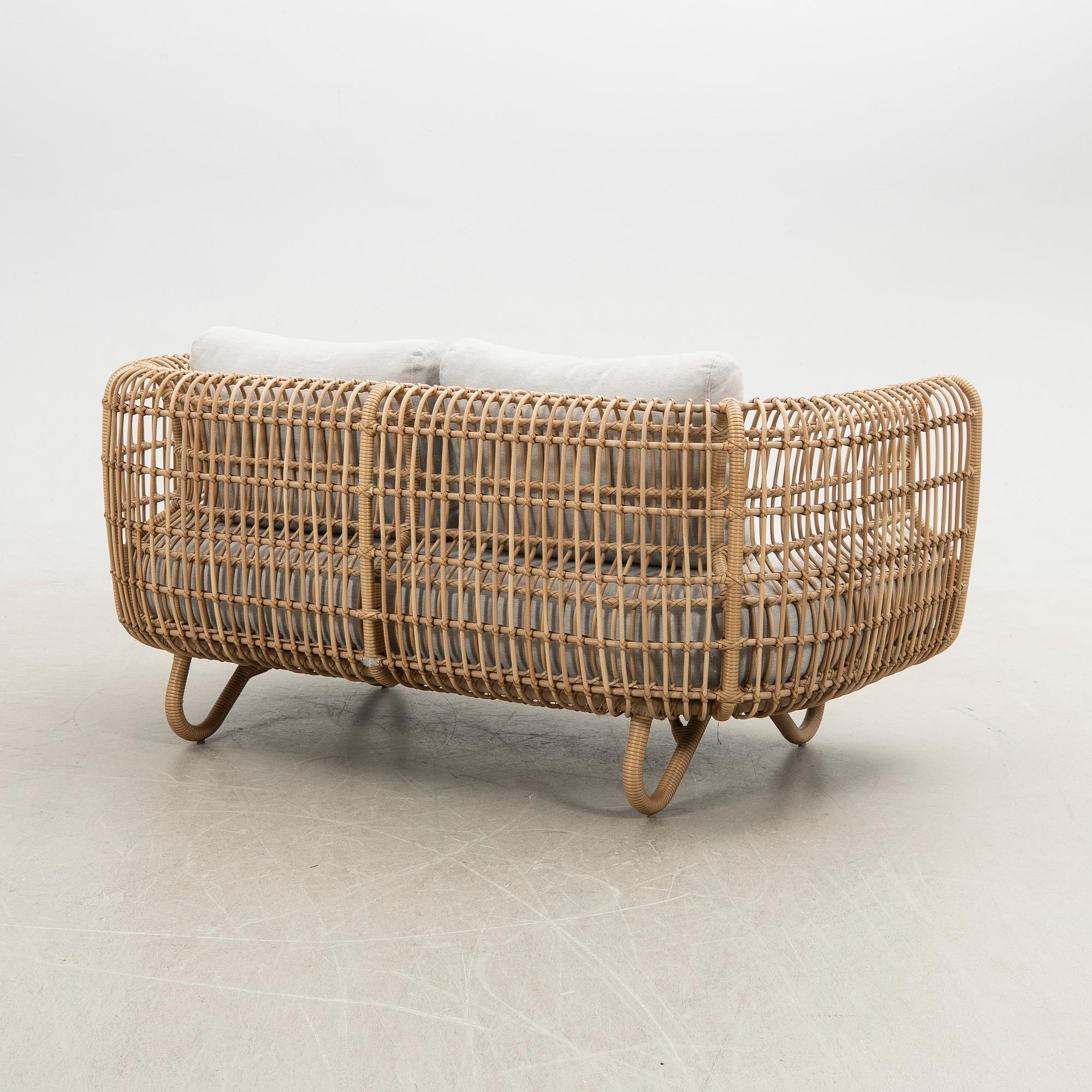 Johannes Foersom & Peter Hiort-Lorenzen (MDD), sofa, "Nest", for Cane-line, Denmark, contemporary.