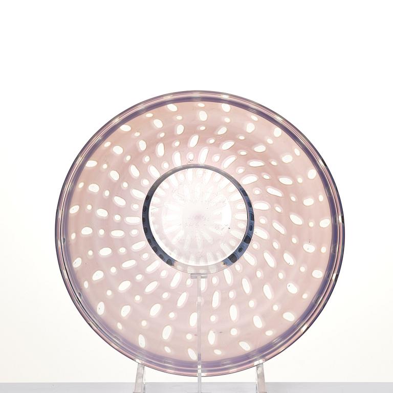 Edward Hald, a "slipgraal" glass bowl, Orrefors, Sweden ca 1955.