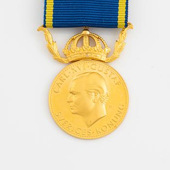 Medalj "För nit och redlighet i rikets tjänst" 18 och 23 K guld.