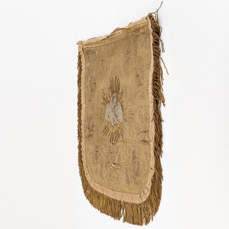 An Italian silk and metal Antependium, 18th century.