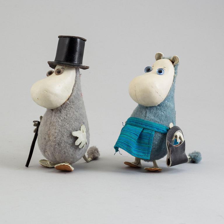 Two Moomin character figures from Atelier Fauni, Finland, 1950's/60's.