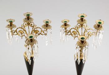 KANDELABRAR, 1 par, oscarianska, 1800-talets andra hälft.