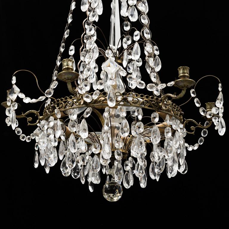 An empire style chandelier, mid 20th century.