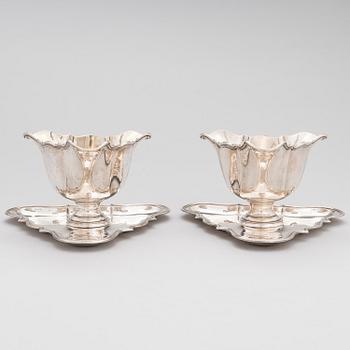 GRANN & LAGLYE, A pair of silver sauce bowls, assay master Christian F. Heise, Copenhagen 1928.