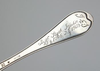 MATSKEDAR, 3 st, silver, bla Henrik Wittkopf dä, Stockholm 1750. Tot ca 198 gram.