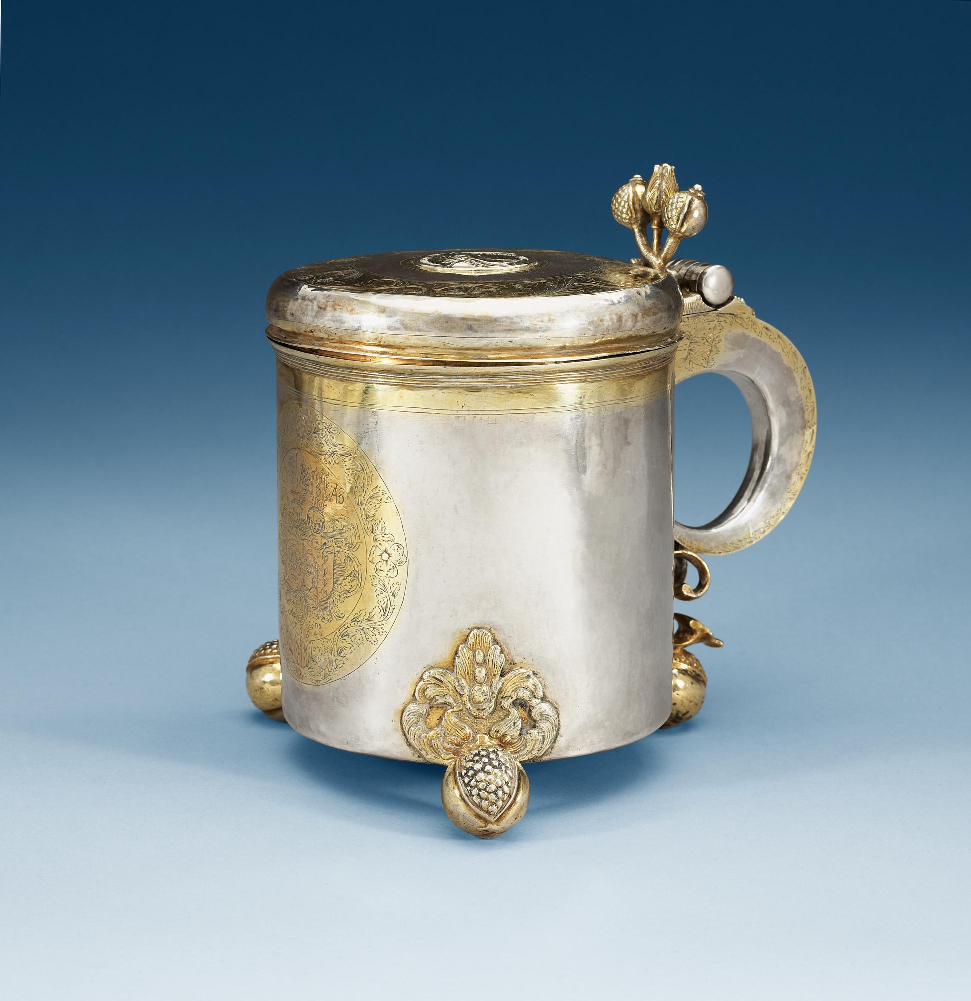 DRYCKESKANNA, av Andreas Brackfeldt, Riga (verksam 1661-1697). Barock.