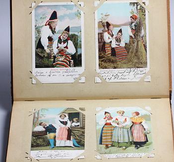 BREFKORTSALBUM MED VYKORT, tidigt 1900-tal.