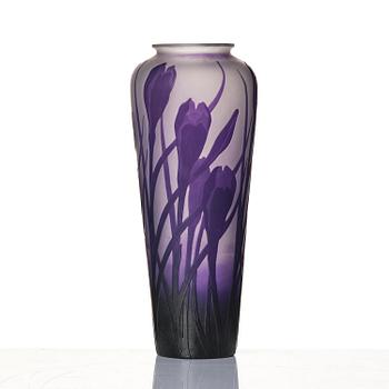 Alf Wallander, an Art Nouveau cameo glass vase, Kosta, Sweden, ca 1909.