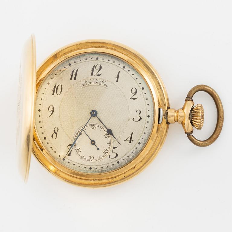 Waltham, pocket watch, hunter, 48.5 mm.