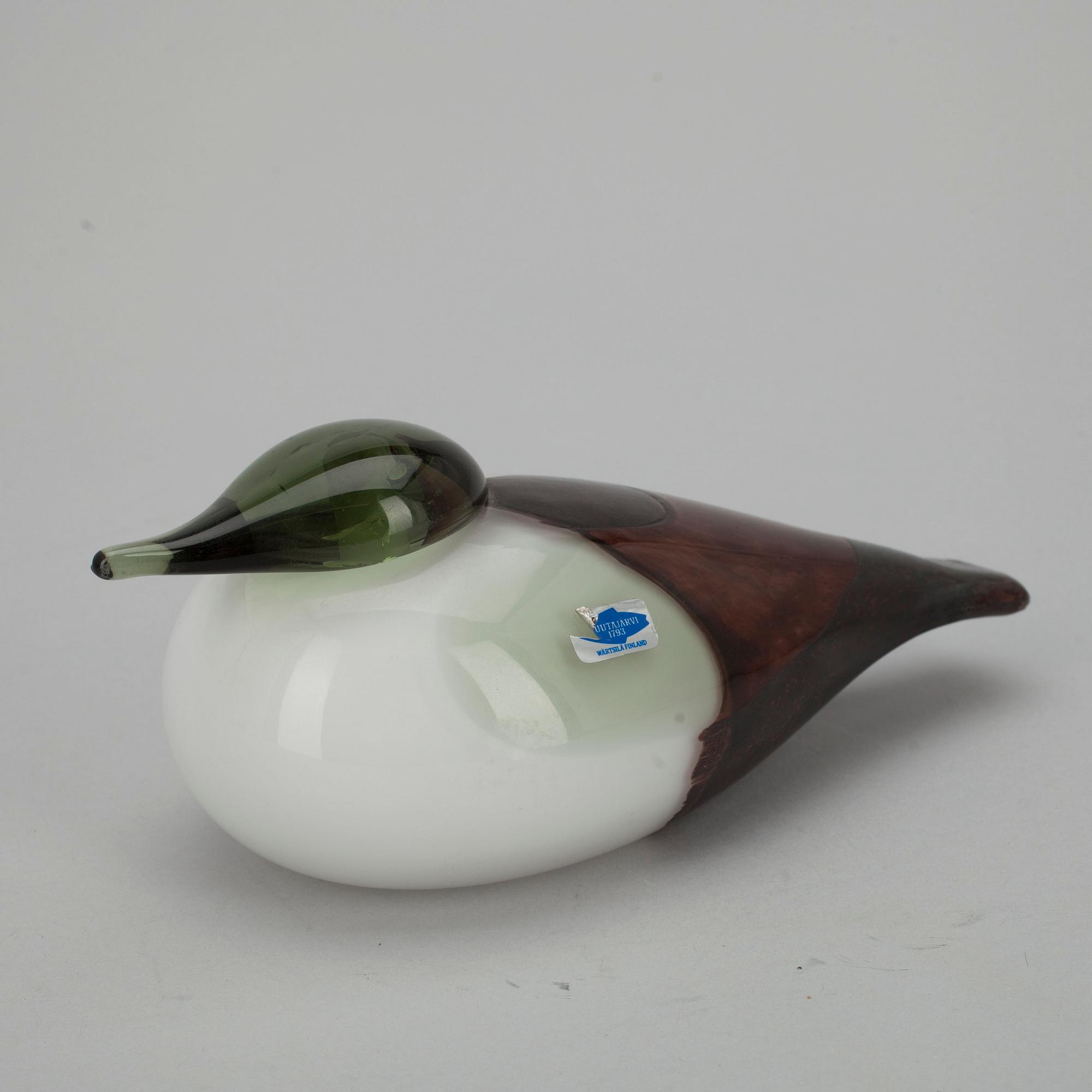 FÅGEL, glas, signerad O.Toikka Nuutajärvi.