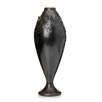 340. Hugo Elmqvist, a grand Art Nouveau patinated bronze vase, Stockholm ca 1900.