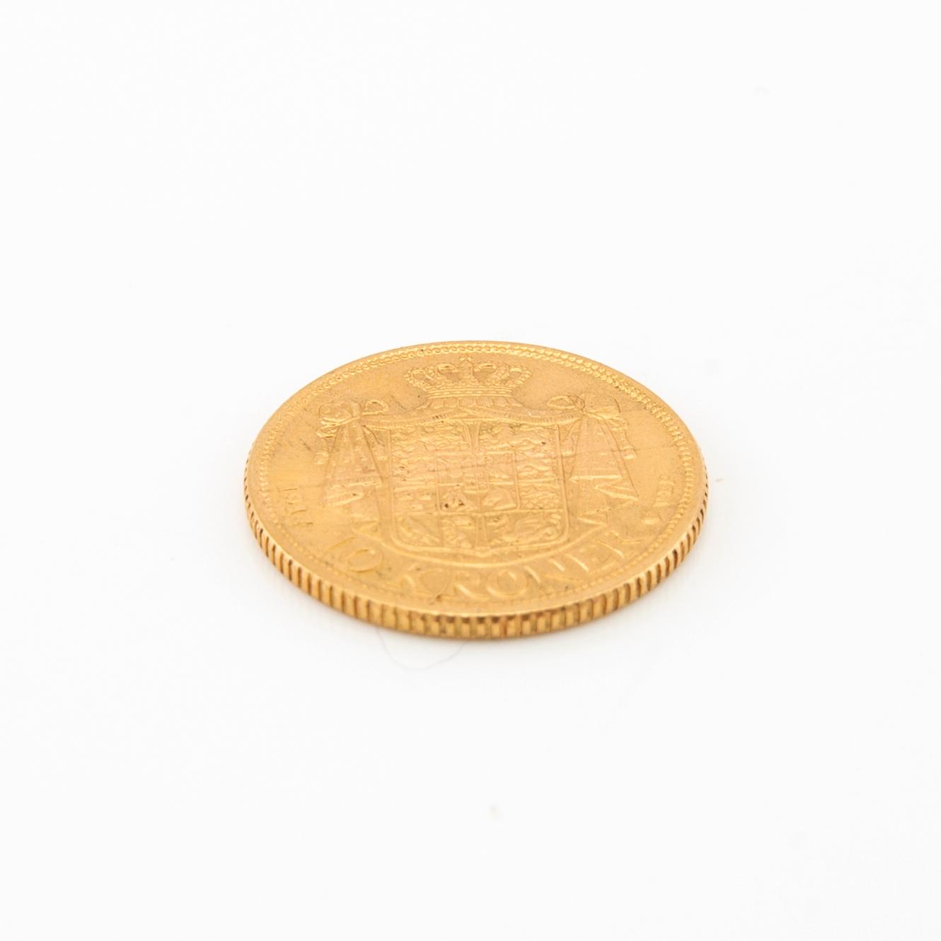 Guldmynt 10 kr Christian X, Danmark 1917.