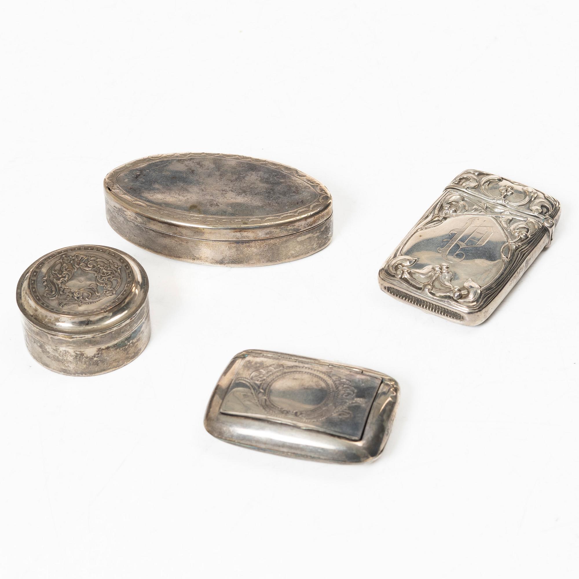Dosor, 4 st, silver, 1800-1900-tal.