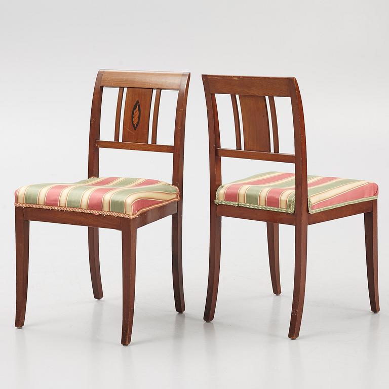 A set of four Empire chairs, southern Sweden, early 19th century.