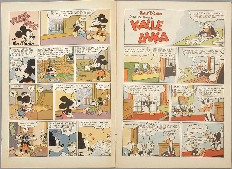 SERIETIDNINGAR, 3 st, bla Kalle Anka & Co, nr 5, 1949.