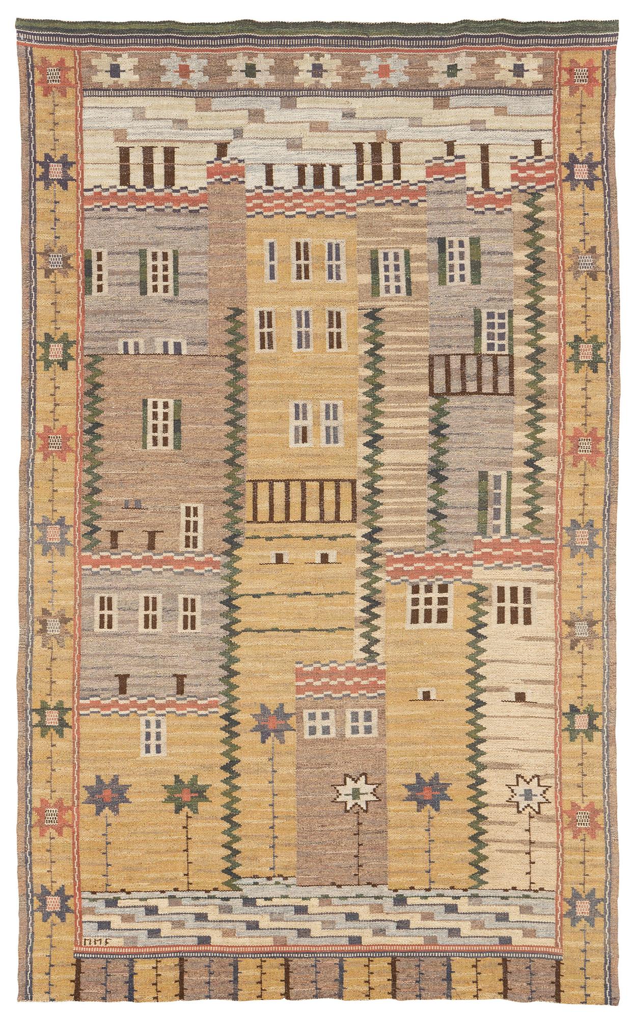 Märta Måås-Fjetterström, draperi, "Perugia", rölakan, ca 247 x 150 cm, signerad MMF.