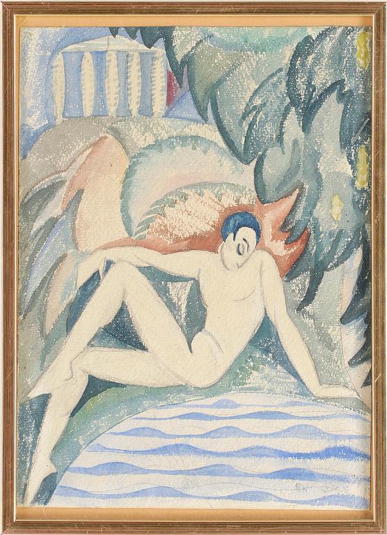 BRITA NORDENCREUTZ , akvarell, sign B.N. otydlig dat.