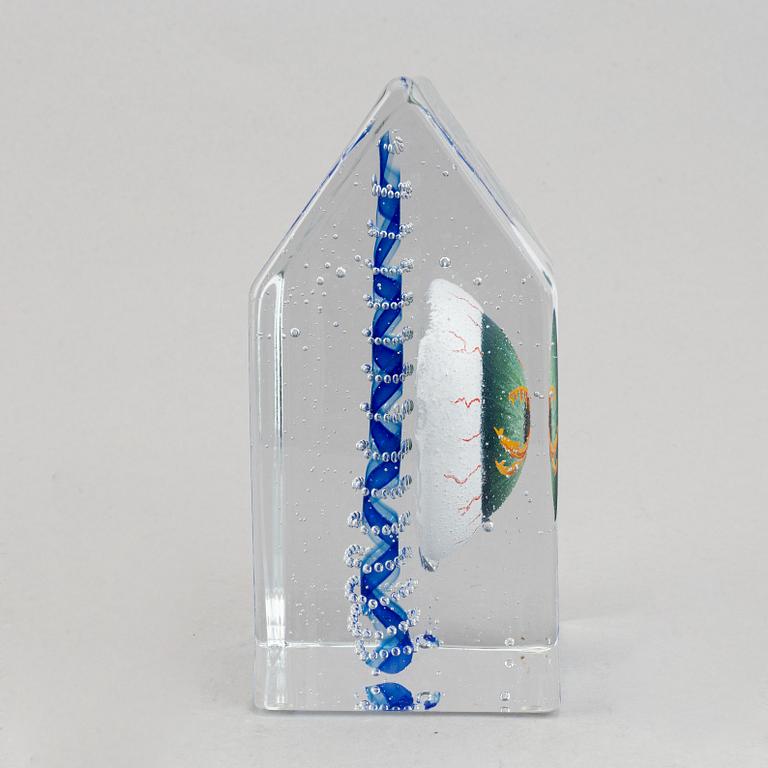 A glass sculpture,, by Kjell Engman, signed and numbered 30/60.