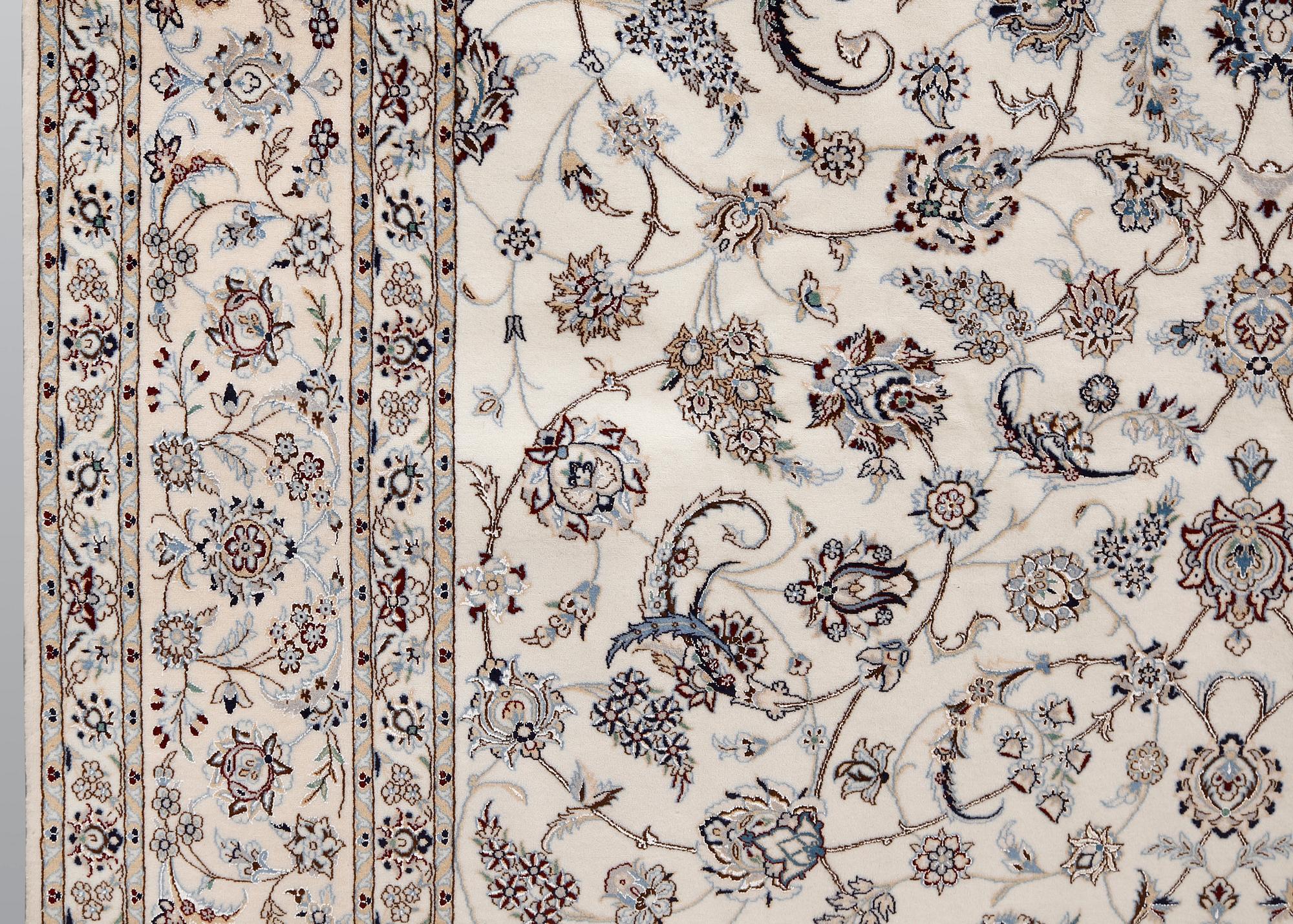 A part silk Nain carpet, so called 6LAA, ca 354 x 250 cm.