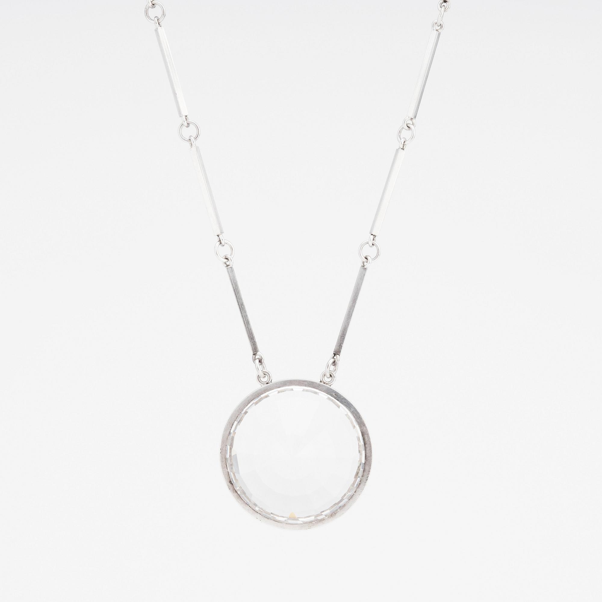 Wiwen Nilsson, hängsmycke, Lund 1965, sterling silver och bergkristall.