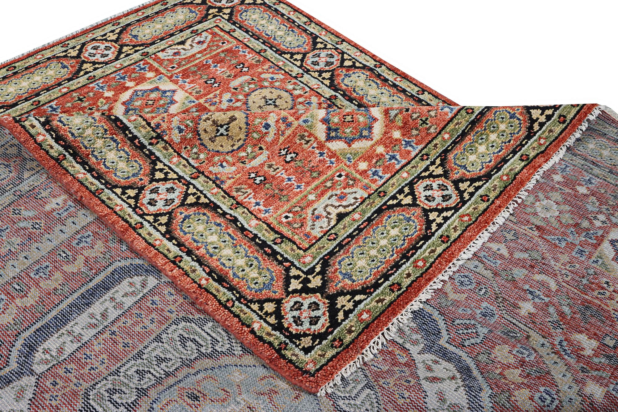 A carpet of Mamluk design, c. 307 x 243 cm.