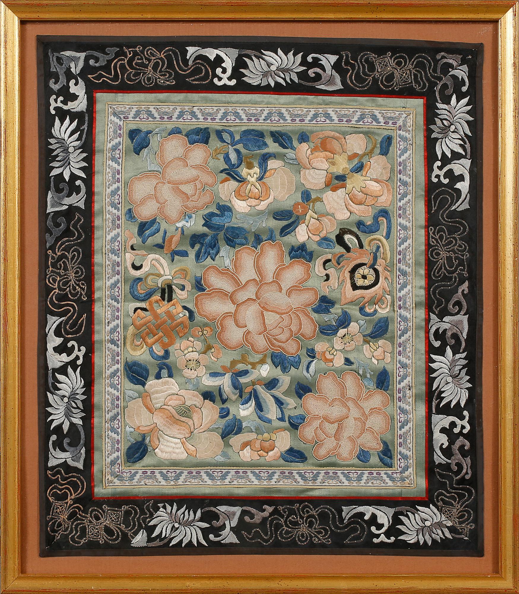 BRODERIER, 3 st, Kina, 1900-tal.