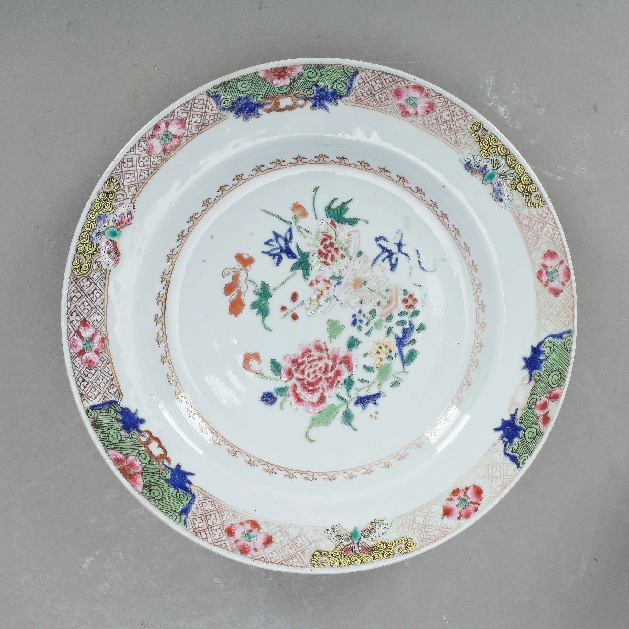TALLRIKAR, 4 st, porslin, Qing dynastin, Qianlong, (1735-1796).