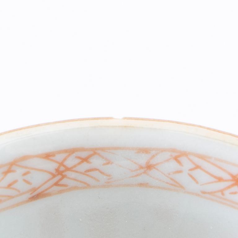 Two cups with saucers, Qing dynasty, 18th century.