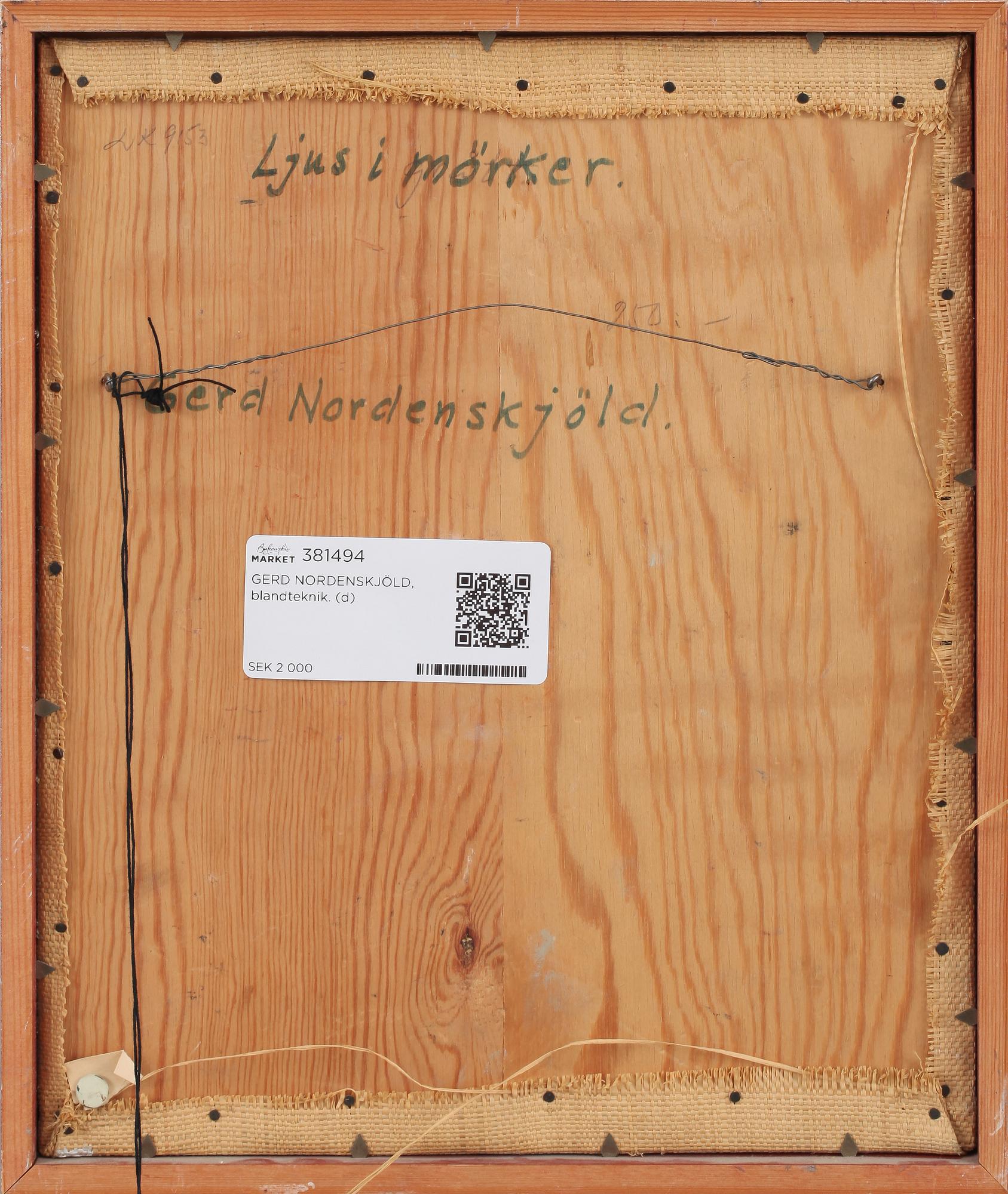 GERD NORDENSKJÖLD, blandteknik, signerad och daterad -61.