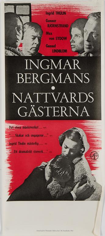 Four Ingmar bergman movie posters, SF Svensk Filmindustri.