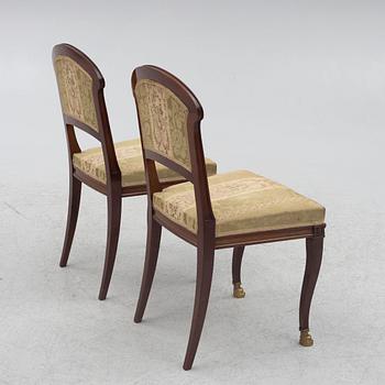 Sofa, 2 chairs, stool, table, Empire style, 5 pieces, 20th century.