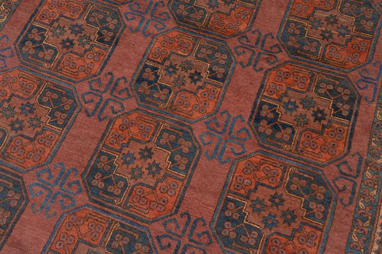An antique Ersari, c. 237 (+7cm flat weave) x 158 cm.