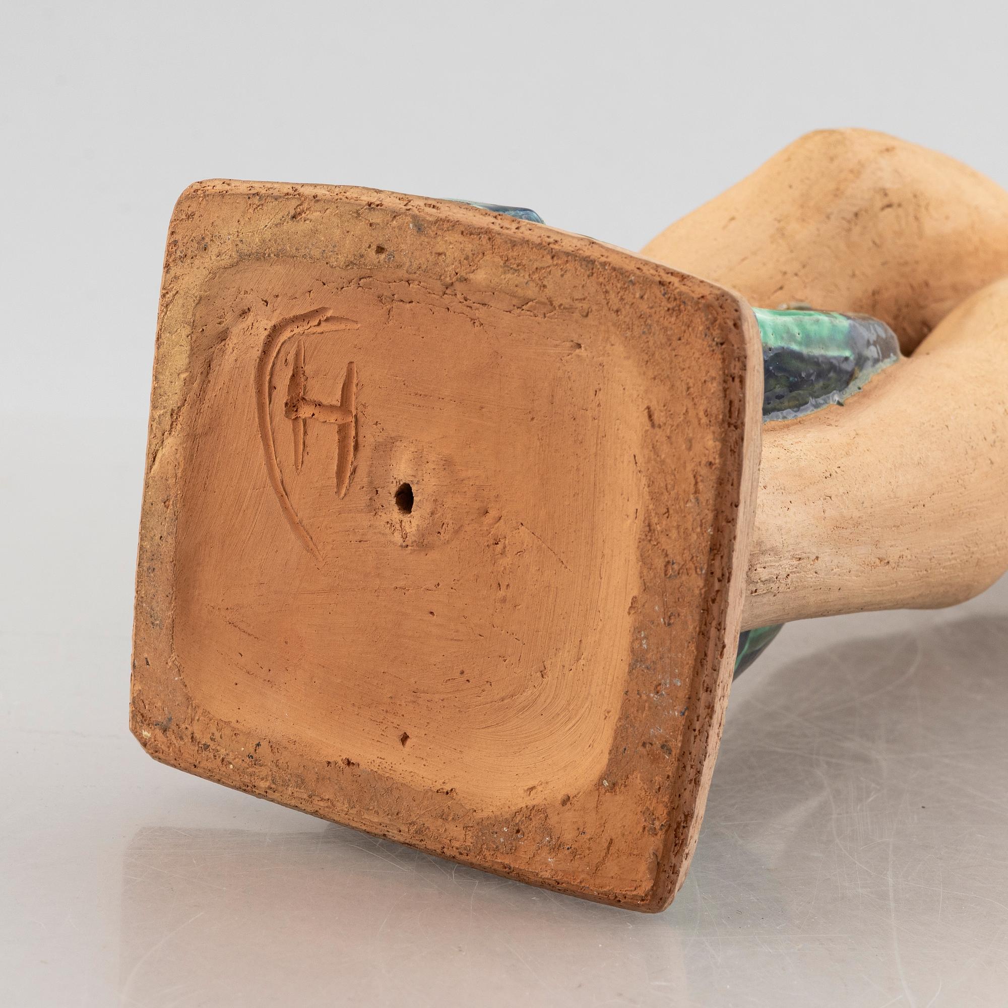 Helge Christoffersen, an earthenware figure of a woman, 1950's.