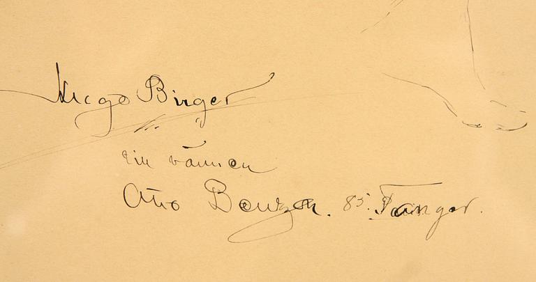 HUGO BIRGER, teckning. Sign Tanger 85.