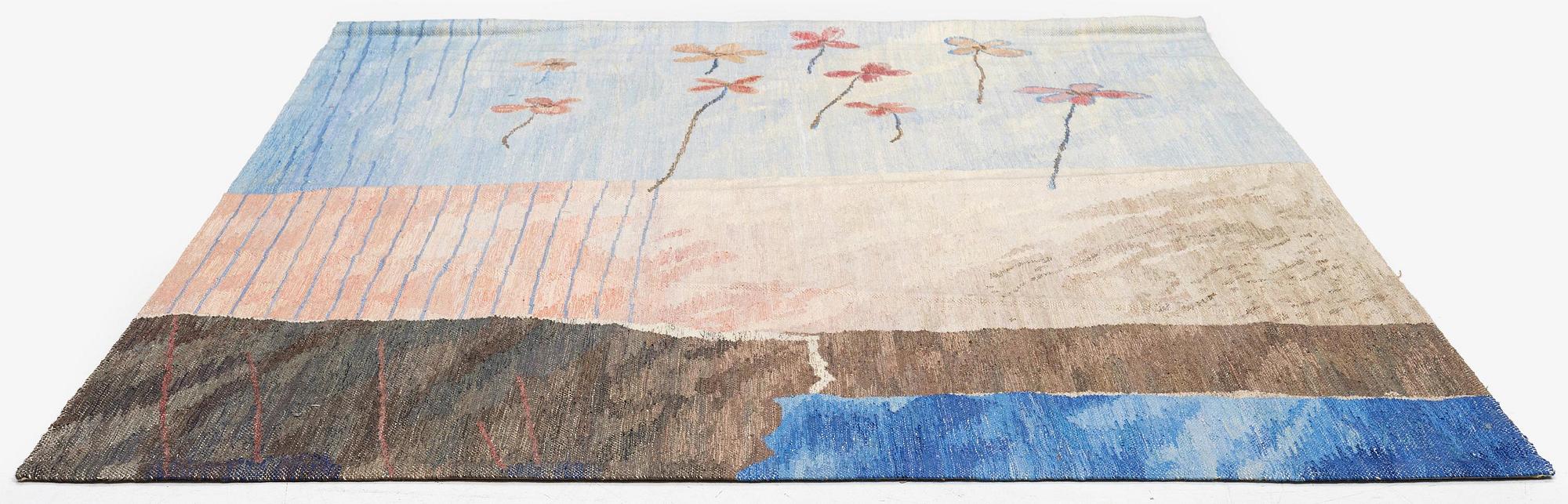 Susanne Henriques, a tapestry triptych, 'Strukturerad natur' c. 223 x 176 (one 165) cm, signed AB MMF SH.