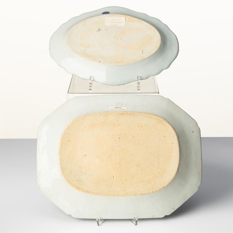 Parti, 8 delar, porslin. Qingdynastin, Qianlong (1736-95).