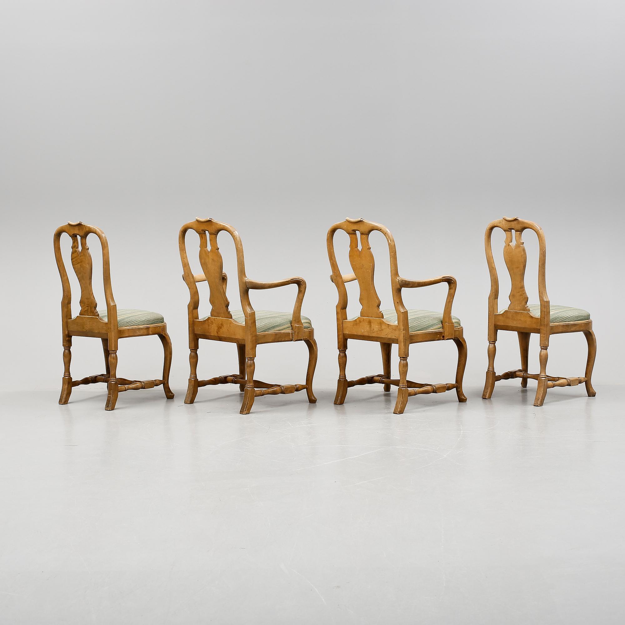 MATGRUPP, 5 delar, Svenska Möbelfabrikerna Bodafors, rokokostil, 1900-talets första hälft.