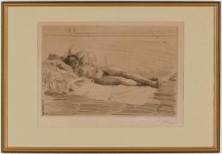ANDERS ZORN, etsning, daterad i plåten 1914. Signerad.
