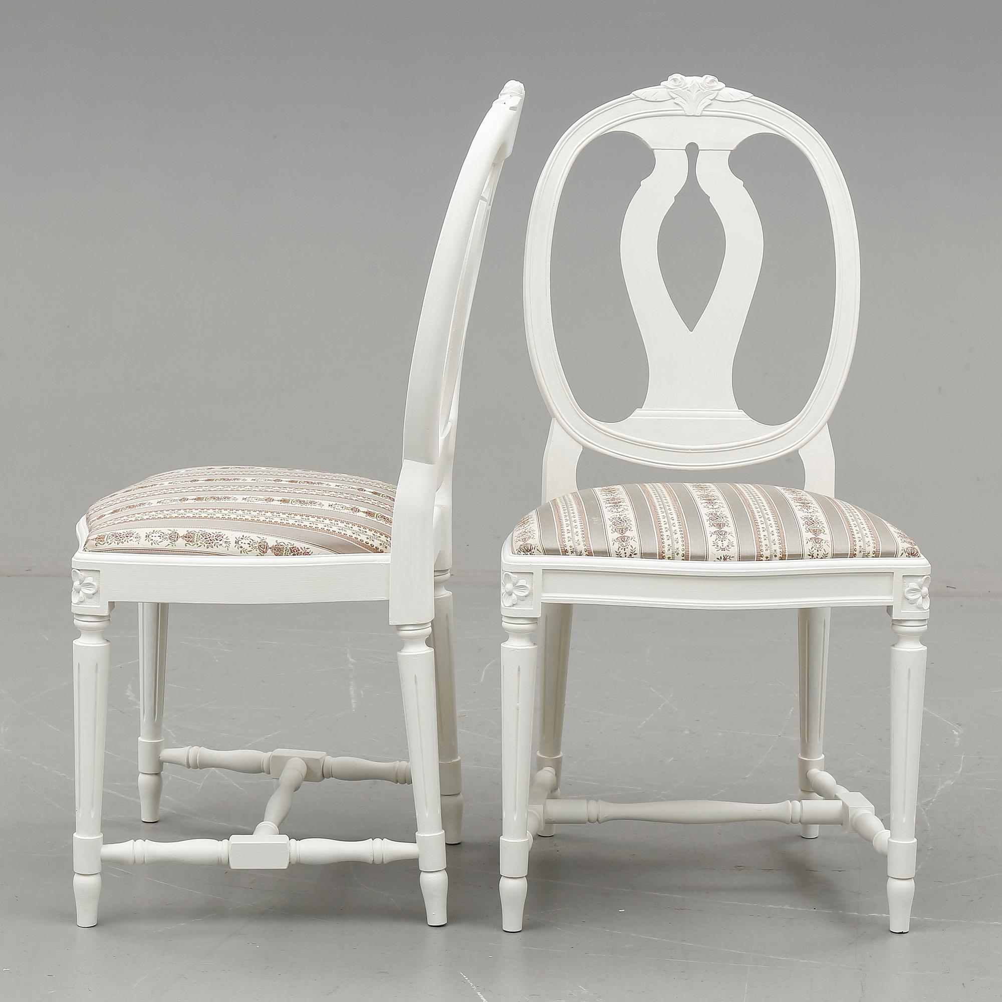STOLAR, 4 stycken. Gustaviansk stil, 1900-talets andra hälft.