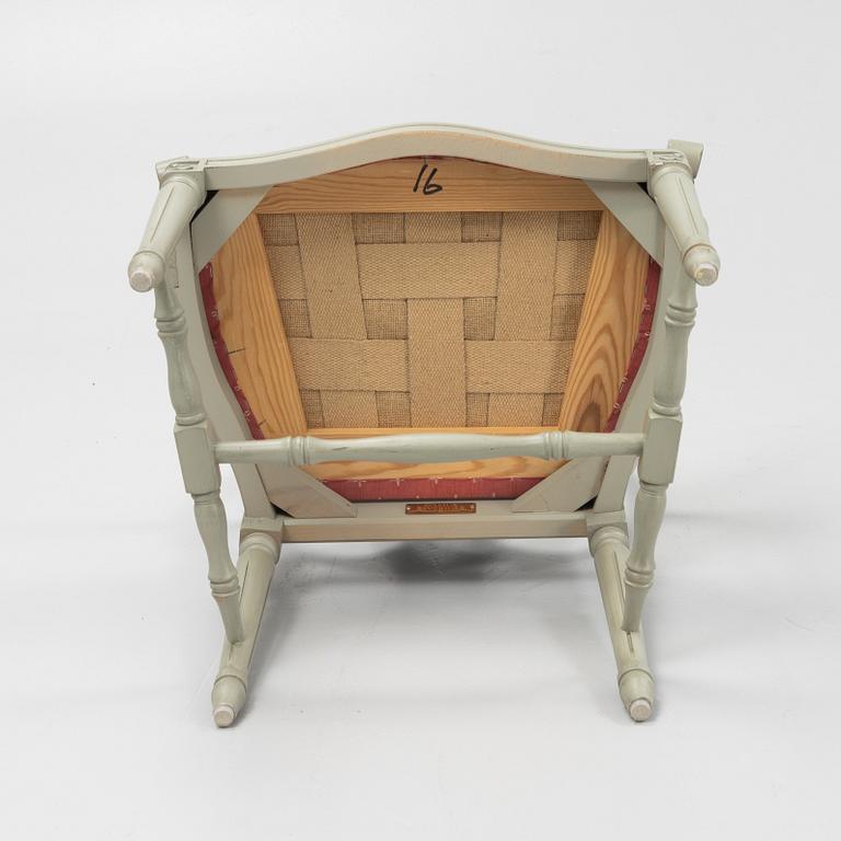 Karmstolar, 8 st, gustaviansk stil, "Gamla Sverige", Åmells möbler, 1900-talets senare del.