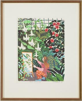 Mona Huss Walin · MONA HUSS WALLIN, litografi, signerad och daterad -78.