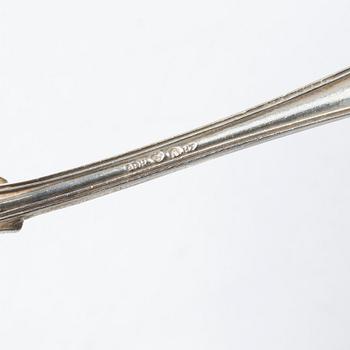 Dosor, 4 st, samt teskedar, 9 st, silver, 1800-1900-tal.