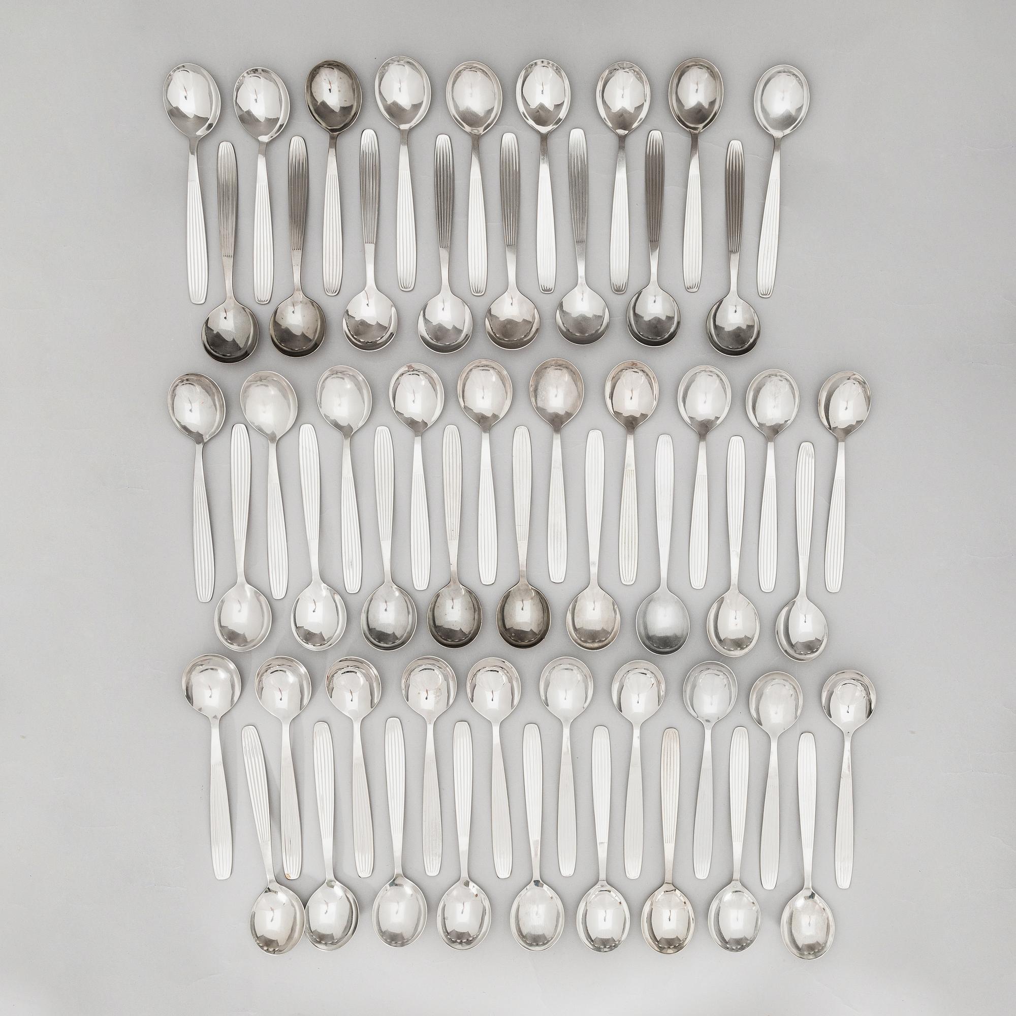 Kaj Franck, bestickserie, 220 st, rostfritt stål, "Scandia", Hackman Sorsakoski. Formgiven 1952.