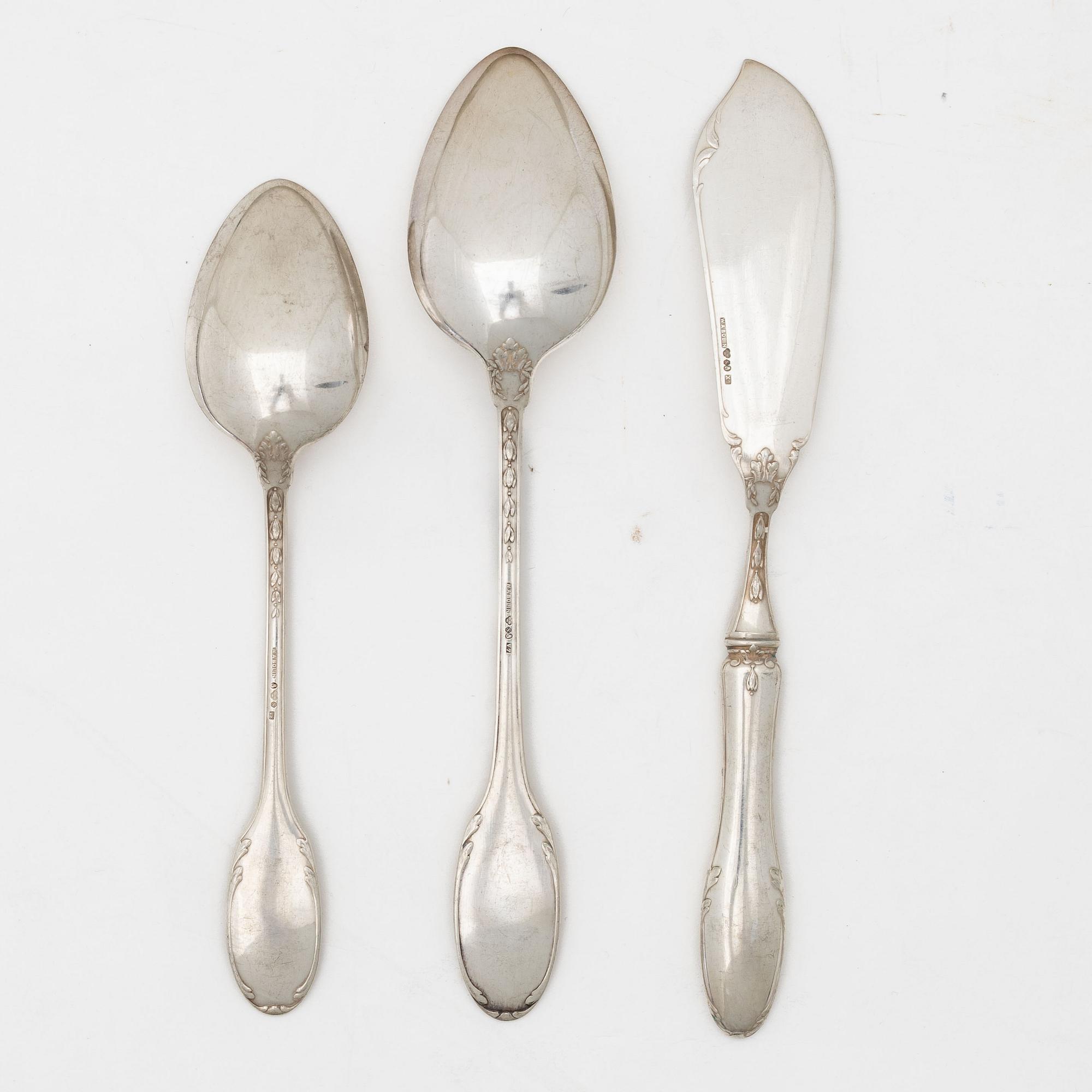 W.A. Bolin, cutlery service parts, 16 pieces, model F, Stockholm 1921-1948.